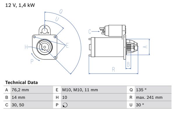 BOSCH Starter 0 986 016 470
