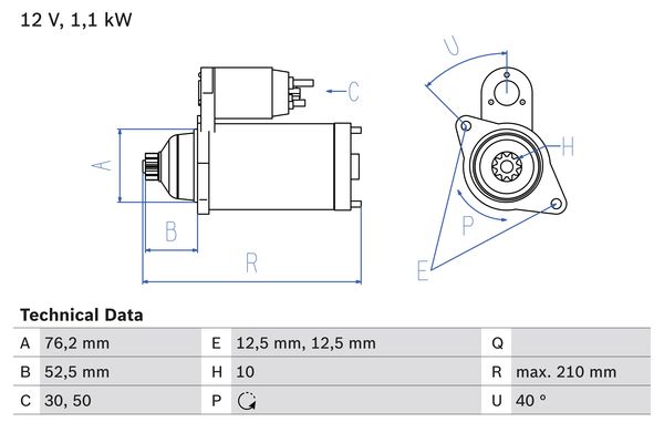 BOSCH Starter 0 986 018 430