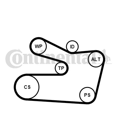 CONTINENTAL CTAM Keilrippenriemensatz 6PK1733K2