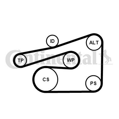 CONTINENTAL CTAM Keilrippenriemensatz 6PK1733K4
