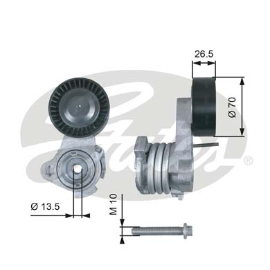 GATES Spannrolle, Keilrippenriemen T39112