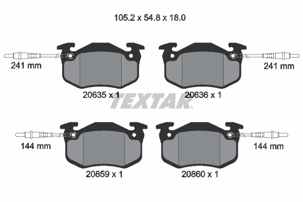 TEXTAR Bremsbelagsatz, Scheibenbremse 2063503