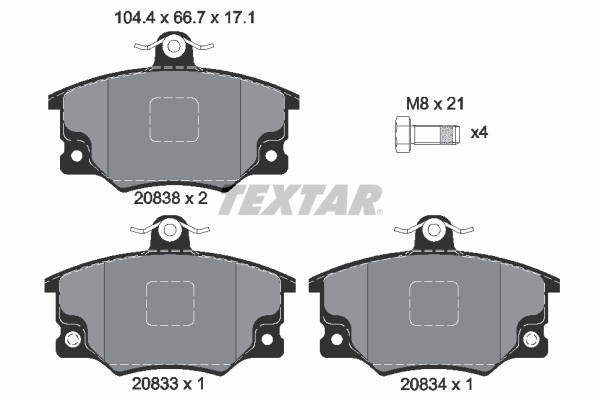TEXTAR Bremsbelagsatz, Scheibenbremse 2083302