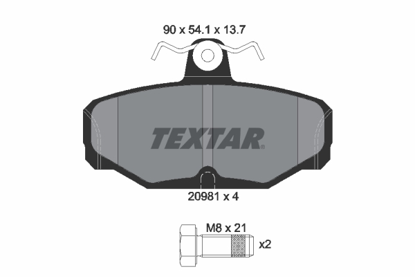 TEXTAR Bremsbelagsatz, Scheibenbremse 2098101