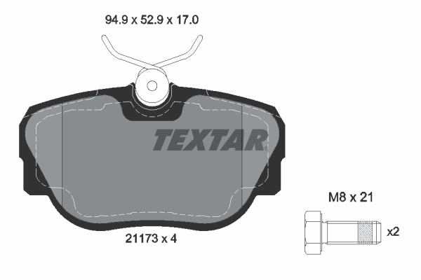 TEXTAR Bremsbelagsatz, Scheibenbremse 2117302