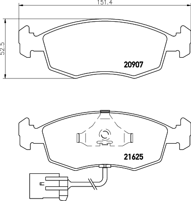 TEXTAR Bremsbelagsatz, Scheibenbremse 2162501