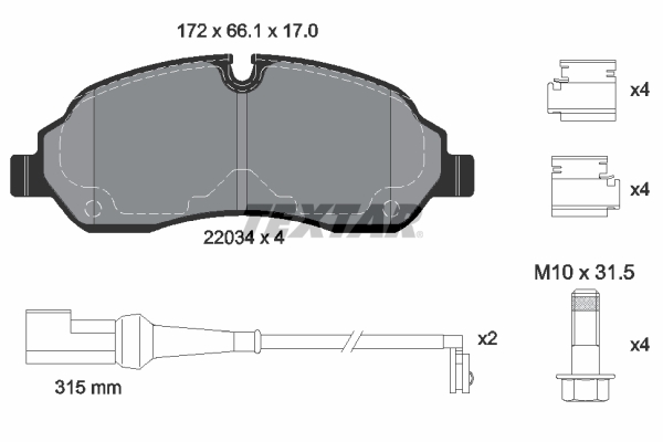 TEXTAR Bremsbelagsatz, Scheibenbremse 2203401