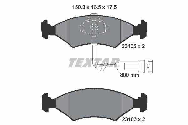 TEXTAR Bremsbelagsatz, Scheibenbremse 2310501