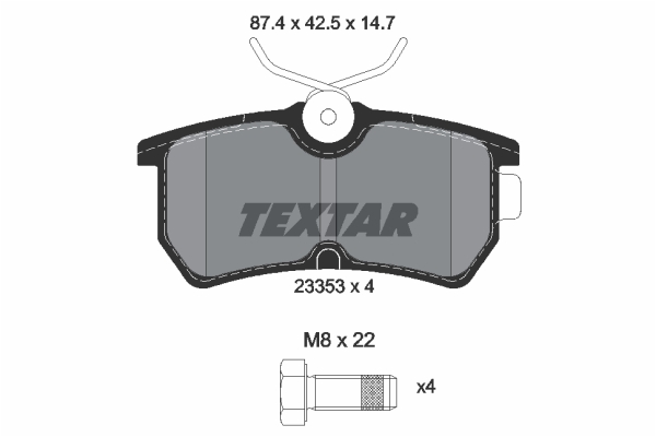 TEXTAR Bremsbelagsatz, Scheibenbremse 2335301