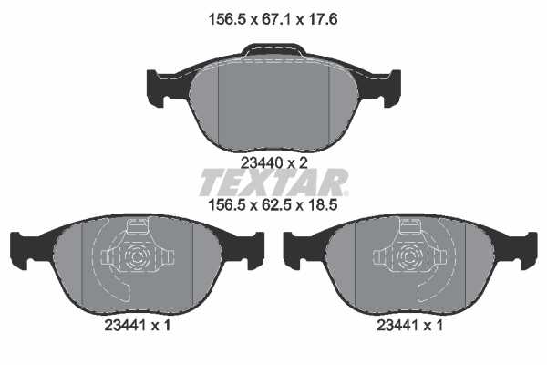 TEXTAR Bremsbelagsatz, Scheibenbremse 2344004