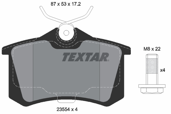 TEXTAR Bremsbelagsatz, Scheibenbremse 2355402