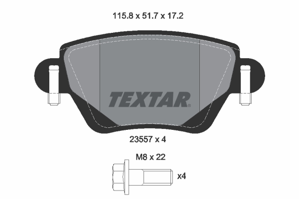 TEXTAR Bremsbelagsatz, Scheibenbremse 2355701