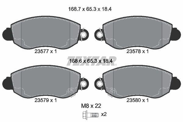 TEXTAR Bremsbelagsatz, Scheibenbremse 2357701