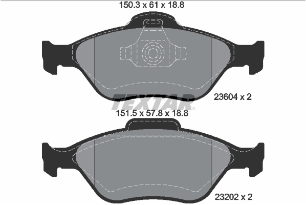 TEXTAR Bremsbelagsatz, Scheibenbremse 2360406