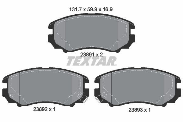 TEXTAR Bremsbelagsatz, Scheibenbremse 2389101