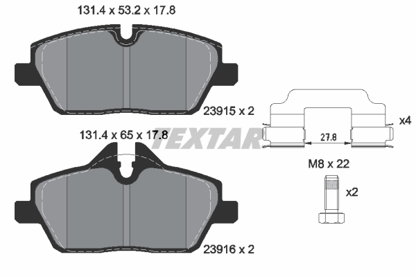 TEXTAR Bremsbelagsatz, Scheibenbremse 2391503