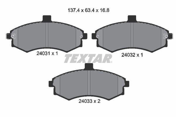 TEXTAR Bremsbelagsatz, Scheibenbremse 2403101