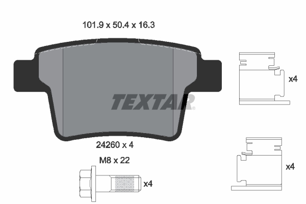 TEXTAR Bremsbelagsatz, Scheibenbremse 2426001