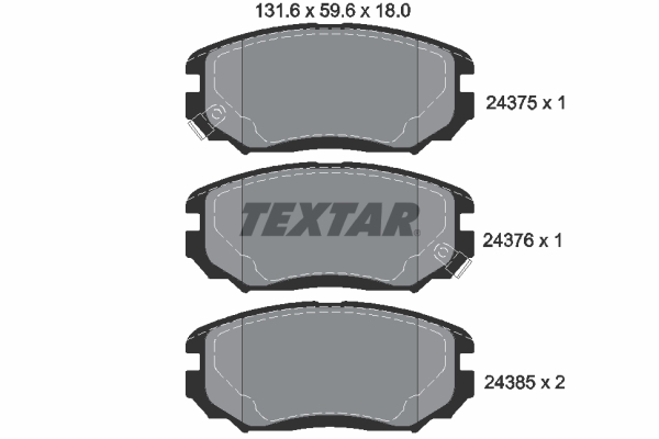 TEXTAR Bremsbelagsatz, Scheibenbremse 2437501