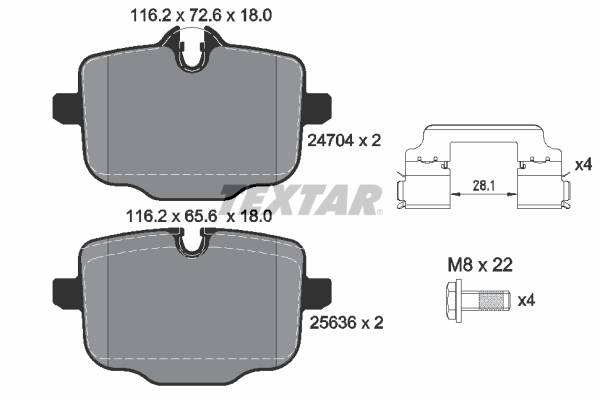 TEXTAR Bremsbelagsatz, Scheibenbremse 2470401