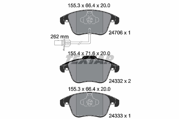 TEXTAR Bremsbelagsatz, Scheibenbremse 2470601