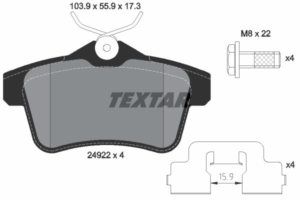 TEXTAR Bremsbelagsatz, Scheibenbremse 2492201