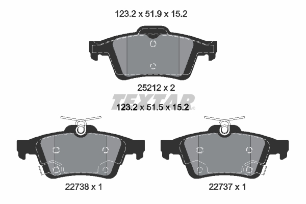 TEXTAR Bremsbelagsatz, Scheibenbremse 2521204