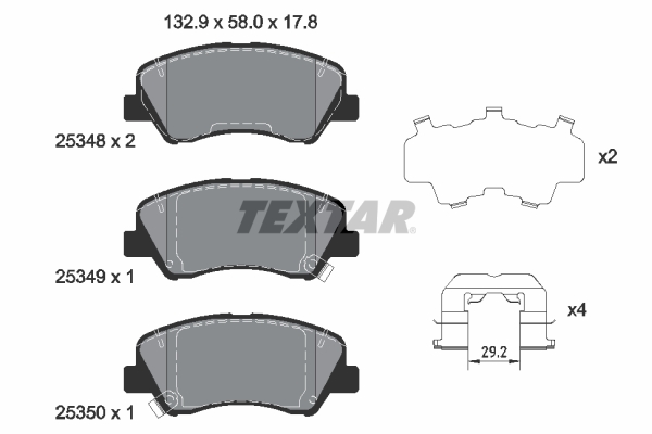 TEXTAR Bremsbelagsatz, Scheibenbremse 2534801