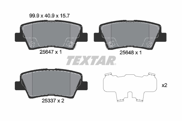 TEXTAR Bremsbelagsatz, Scheibenbremse 2564701