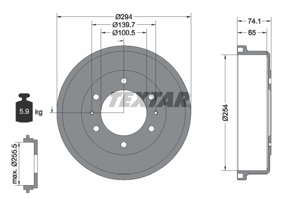 TEXTAR Bremstrommel 94022100