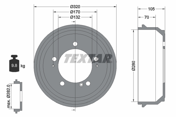 TEXTAR Bremstrommel 94027000