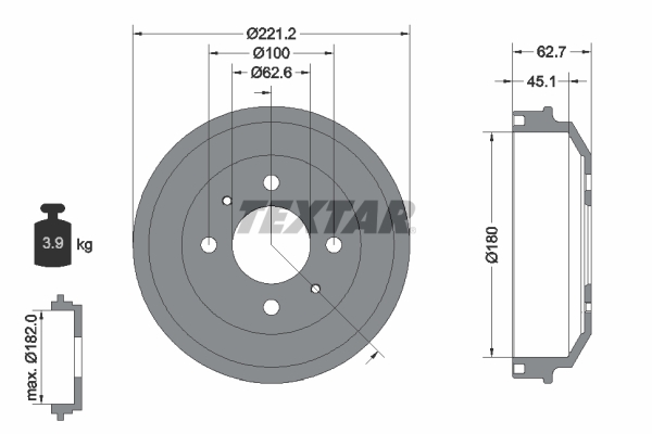 TEXTAR Bremstrommel 94040600