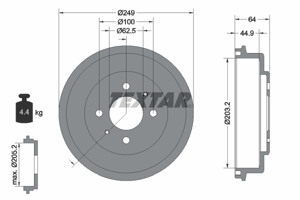 TEXTAR Bremstrommel 94040700