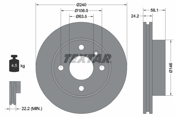 TEXTAR Bremsscheibe 92022900