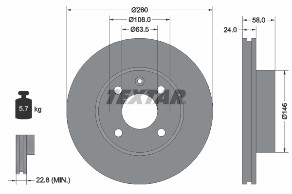 TEXTAR Bremsscheibe 92027300