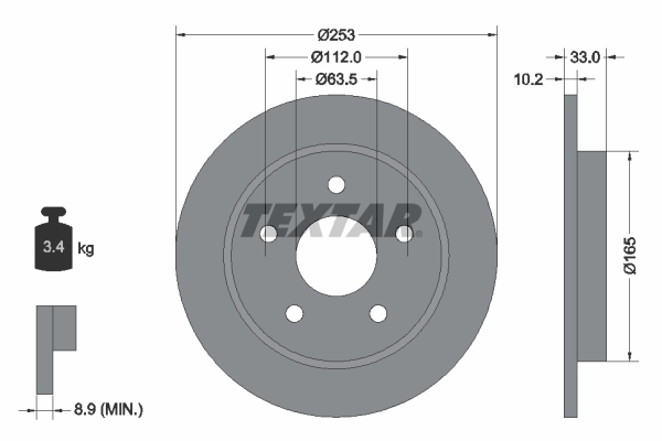 TEXTAR Bremsscheibe 92032400