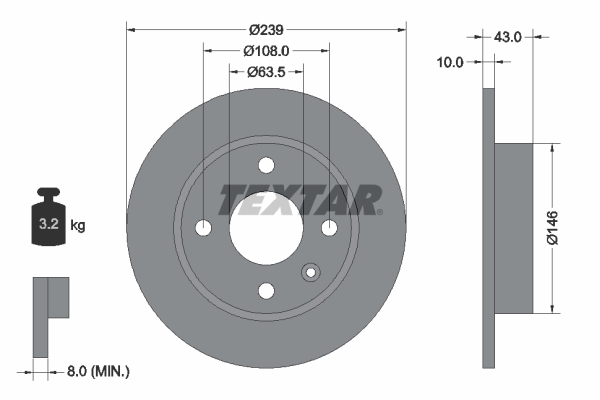 TEXTAR Bremsscheibe 92050900
