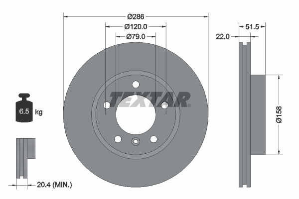 TEXTAR Bremsscheibe 92055605