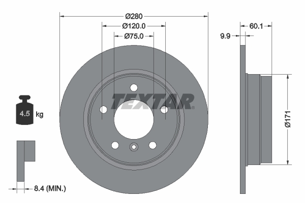 TEXTAR Bremsscheibe 92055703