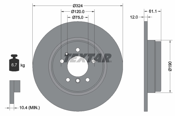 TEXTAR Bremsscheibe 92058400