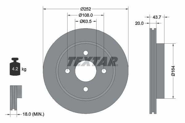 TEXTAR Bremsscheibe 92063603