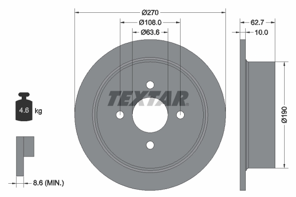 TEXTAR Bremsscheibe 92064400