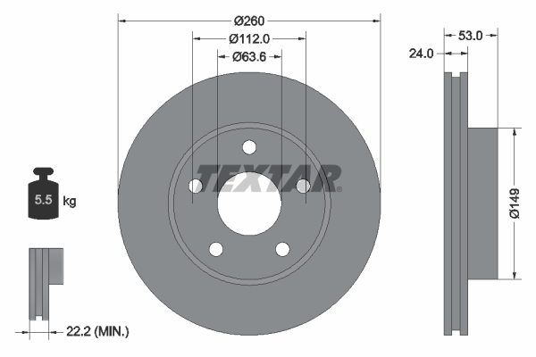 TEXTAR Bremsscheibe 92067700