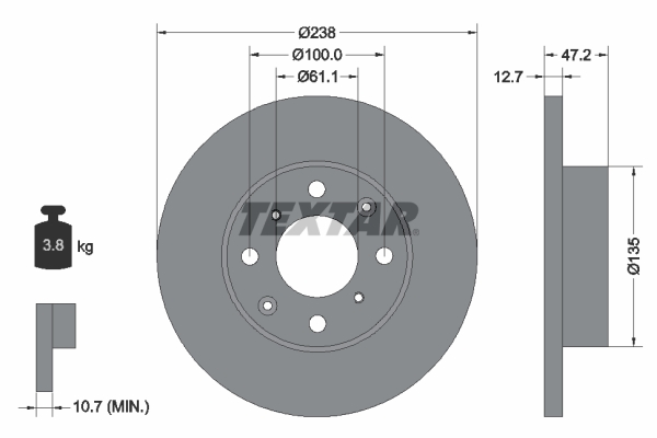 TEXTAR Bremsscheibe 92070500