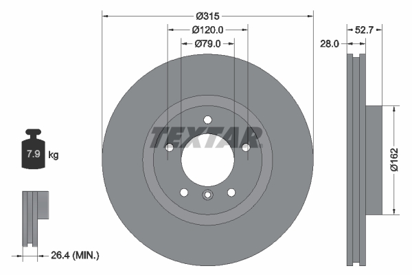 TEXTAR Bremsscheibe 92071103
