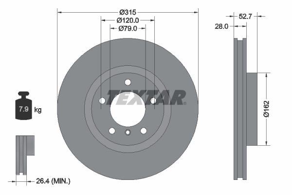 TEXTAR Bremsscheibe 92071203