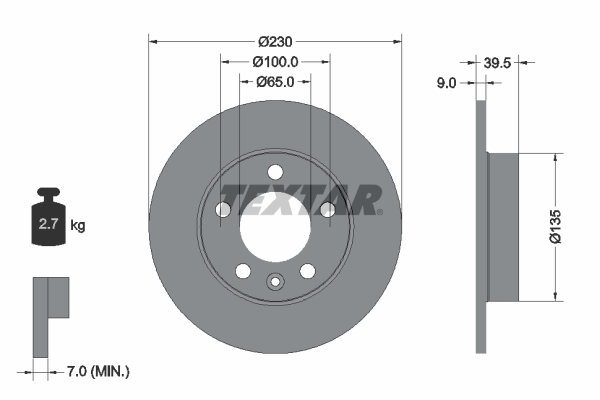 TEXTAR Bremsscheibe 92082503