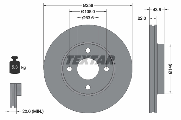 TEXTAR Bremsscheibe 92096203