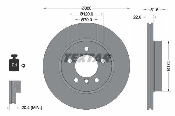 TEXTAR Bremsscheibe 92097205