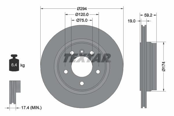 TEXTAR Bremsscheibe 92097303